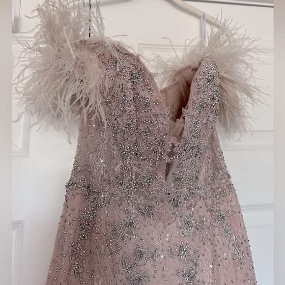 Mac Duggal Silver and Cream Maxi Dress - Picture 8 of 16